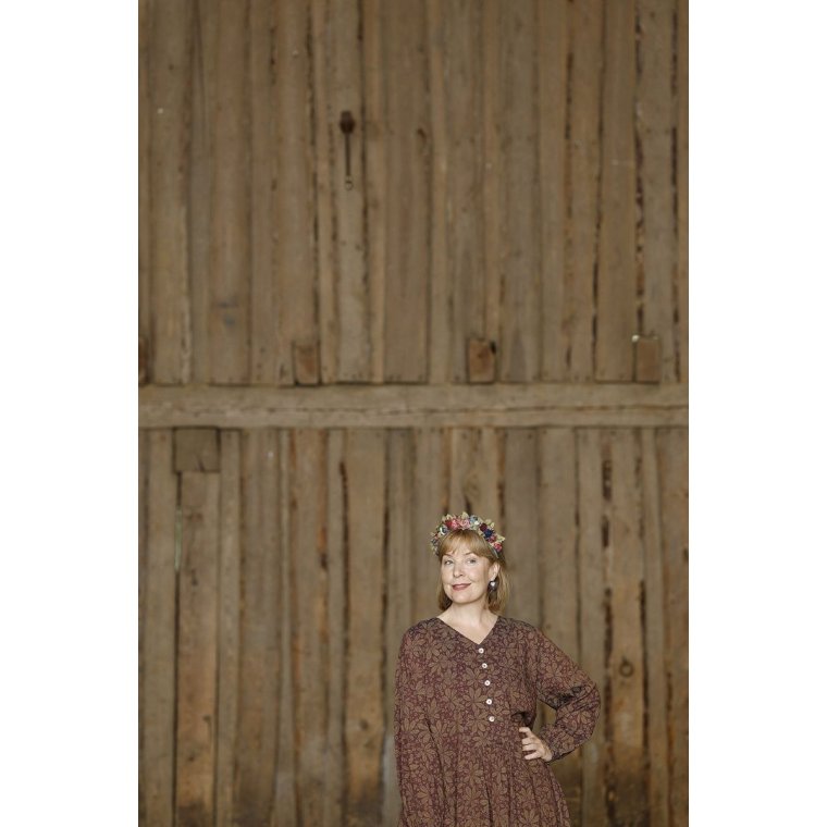 MCVERDI - Tunikakjole med violet kastanje print - Mc991b - purple chestnut