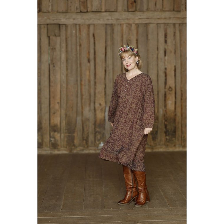 MCVERDI - Tunikakjole med violet kastanje print - Mc991b - purple chestnut