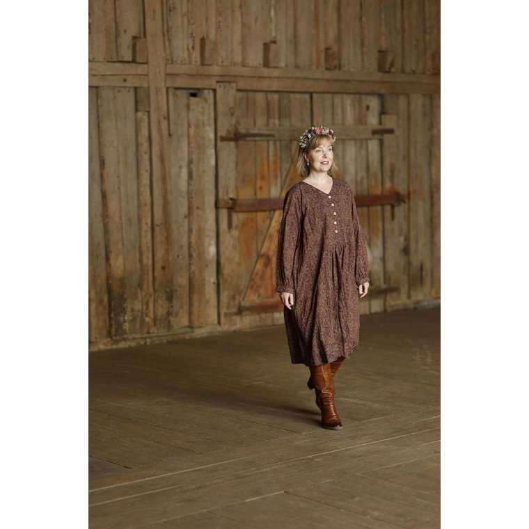 MCVERDI - Tunikakjole med violet kastanje print - Mc991b - purple chestnut