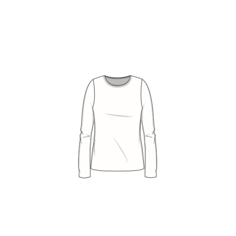 By Basics - 4002 shirt r-neck l/s - raw white/granite