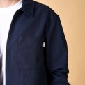 ELSK - HERRINGBONE ZIP MEN'S OVERSHIRT - DARK NAVY