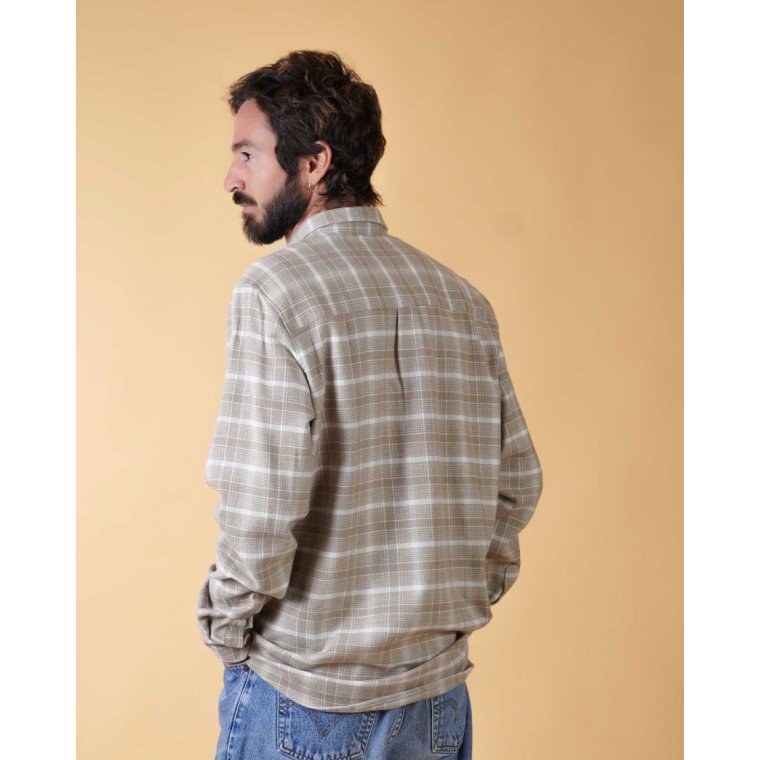 ELSK - FLANNEL MEN'S BD SHIRT - OFF WHITE / BEIGE CHECK