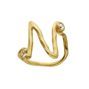 Maanesten - N Alphabet Ring - Forgyldt