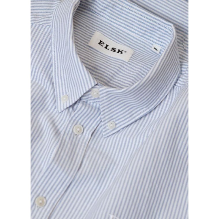 ELSK - OXFORD MEN'S BD SHIRT - LIGHT BLUE / WHITE