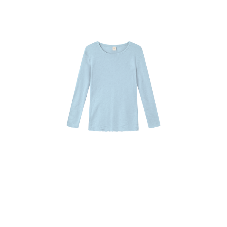 By Basics - 4002 Shirt R-Neck L/S - sky blue melange