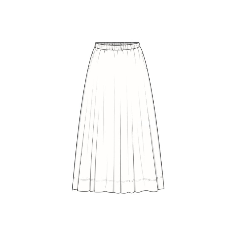 OWN By Basics - 13030 wide skirt long - capers