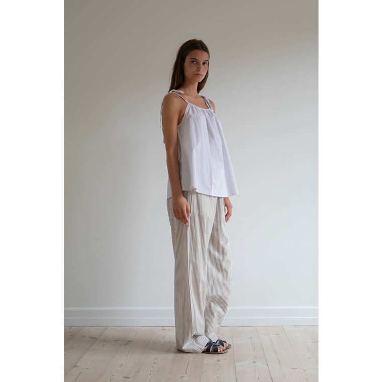 Studio Feder - BELLA PANTS - POPLIN - BROWN BEACH STRIPE