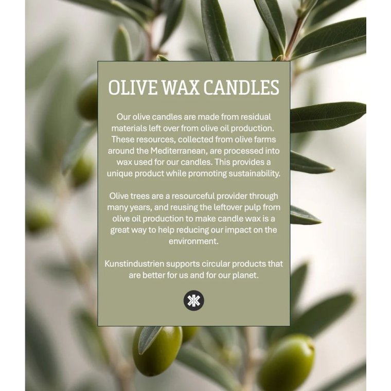 KunstIndustrien - Upcycled Olive Wax Calendar Candles - 6 cm x 28 cm