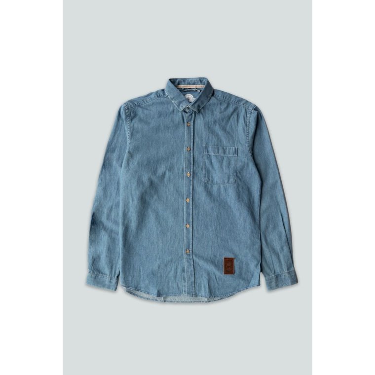 LAKOR - ORGANIC DENIM SHIRT - medium blue