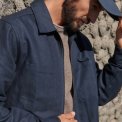 ELSK - HERRINGBONE ZIP MEN'S OVERSHIRT - DARK NAVY