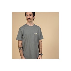 ELSK - EARTH KARMA BRUSHED T-SHIRT - CASTOR GRAY/Hvidt Print