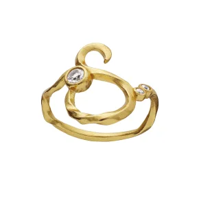 Maanesten - S Alphabet Ring - Forgyldt