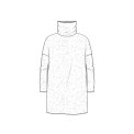 By Basics - 7501 dress wide roll neck - earth melange