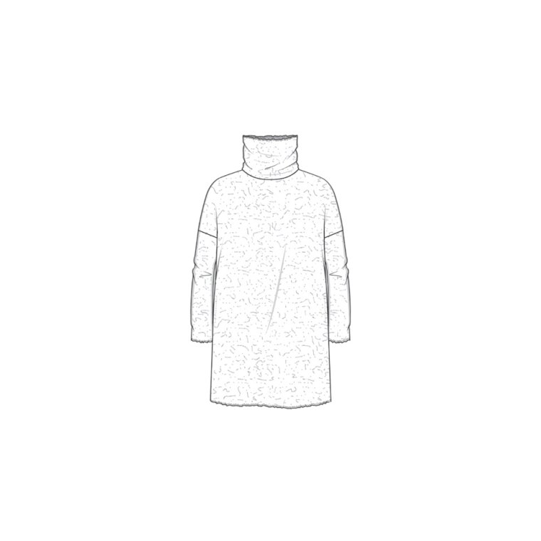 By Basics - 7501 dress wide roll neck - earth melange