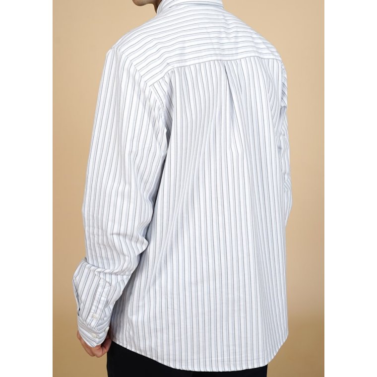 ELSK - OXFORD MEN'S BD SHIRT - WHITE/NAVY/BLUE