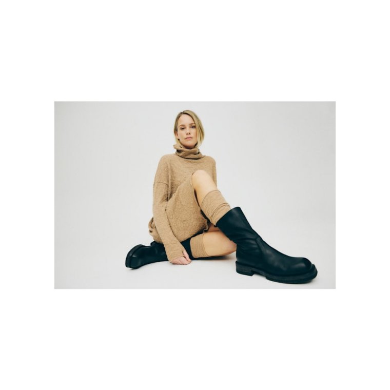 By Basics - 7501 dress wide roll neck - Black