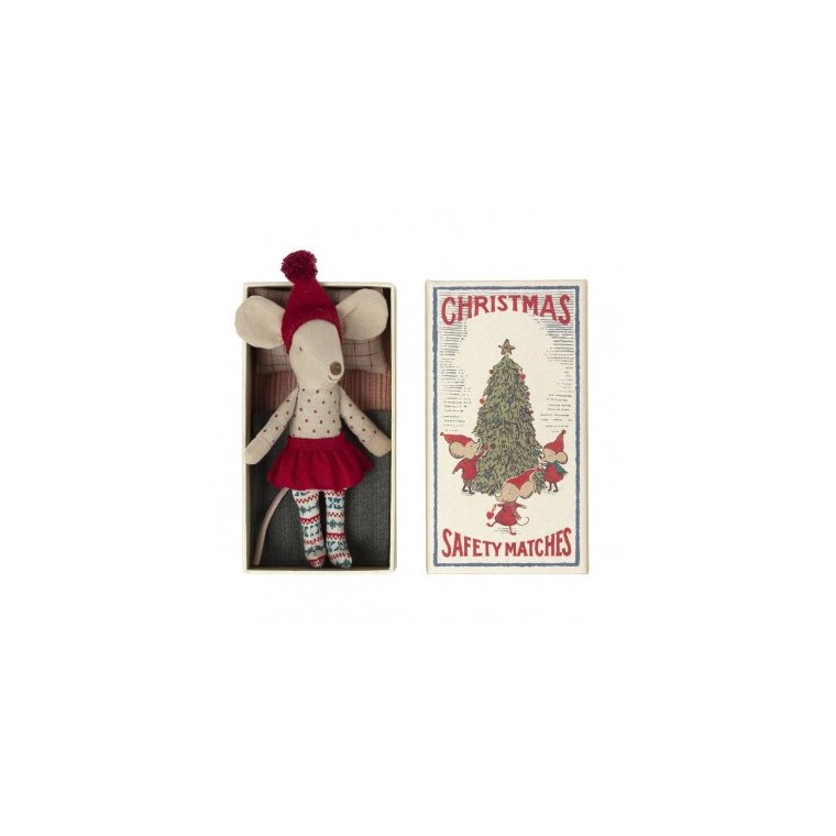 MAILEG - Christmas mouse in matchbox, Big sister