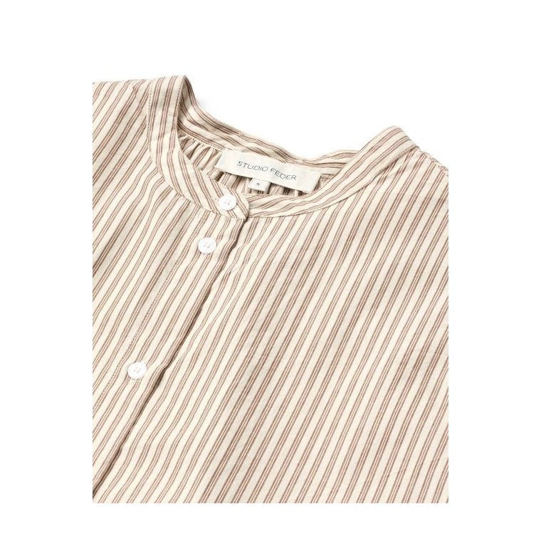 Studio Feder - ISOLDE SHIRT - COTTON - BROWN BEACH STRIPE