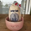 Læsø keramik skål rosa + Læsø Salt 200g i lærredspose