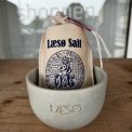 Læsø keramik skål mint + Læsø Salt 200g i lærredspose