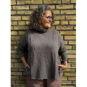 By Basics - 4501 Bubble Wool shirt wide w/large rollneck - earth melange