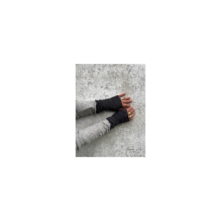 By Basics - 1504 Bubble Wool wrist warmer - Black