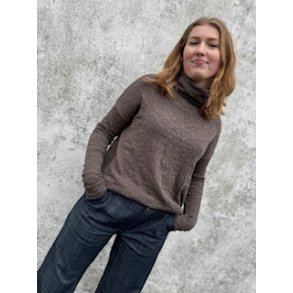 By Basics - 4501 Bubble Wool shirt wide w/large rollneck - earth melange