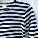 By Basics - 4002 Shirt R-Neck L/S - stripes - raw white/navy blue