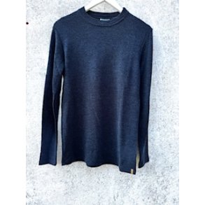 By Basics - 4030 shirt l/s w/collar pannel - Til herrer - midnight blue melange