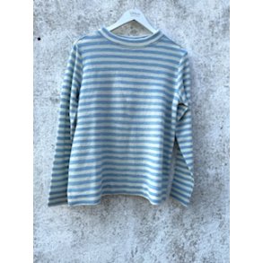 By Basics - 4068 sweather w/small turtleneck l/s - raw white/sky blue melange