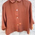 OWN By Basics - 12040 lab coat blouse - pecan brown