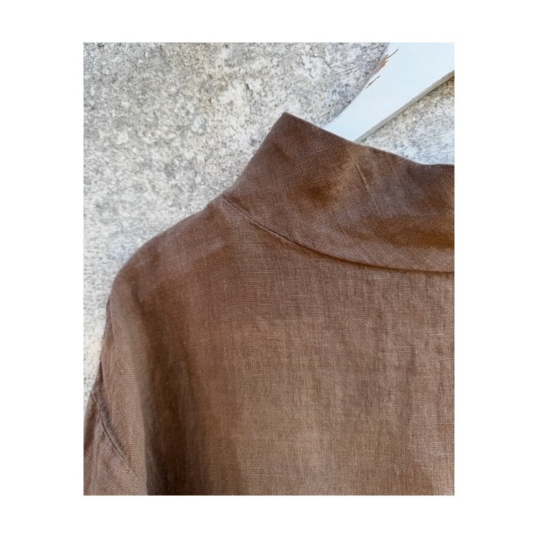 OWN By Basics - 11001 - blouse w/collar 3/4 s - bark