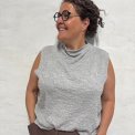 By Basics - 2501 Bubble Wool boxy top - dawn grey melange