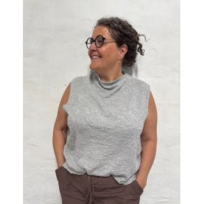 By Basics - 2501 Bubble Wool boxy top	- dawn grey melange