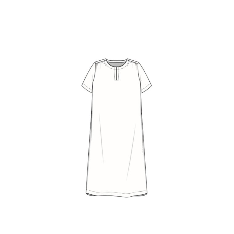 OWN By Basics - 11002 - dress w/neck slit s/s - bark