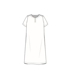 OWN By Basics - 11002 - dress w/neck slit s/s - capers