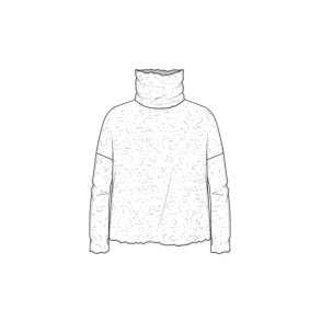 By Basics - 4501 Bubble Wool shirt wide w/large rollneck - anthrasite melange