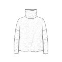 By Basics - 4501 Bubble Wool shirt wide w/large rollneck - elephant melange