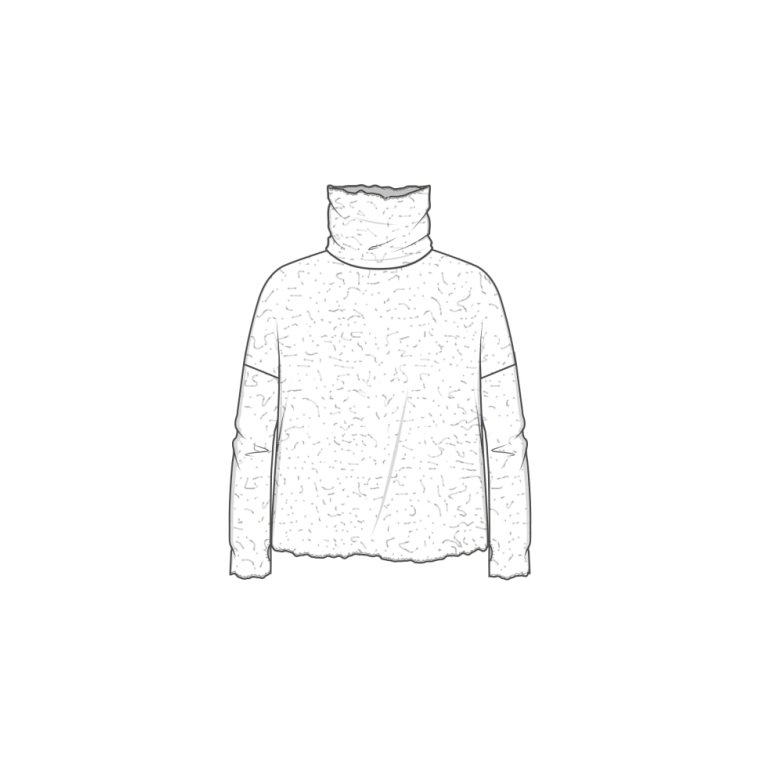 By Basics - 4501 Bubble Wool shirt wide w/large rollneck - dawn grey melange