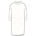By Basics - 14005 sweat dress w/collar 3/4 s- earth melange