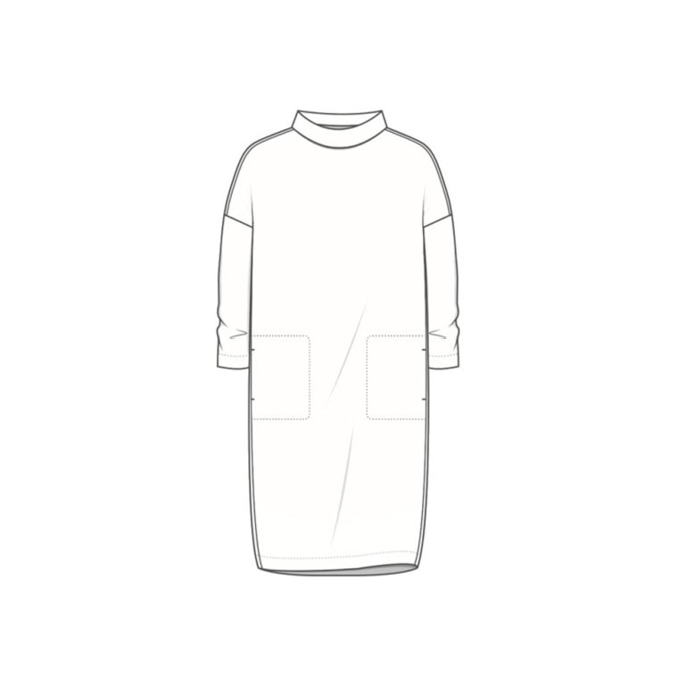 By Basics - 14005 sweat dress w/collar 3/4 s- earth melange