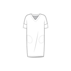 OWN By Basics - 11006 dress w v-neck - navy