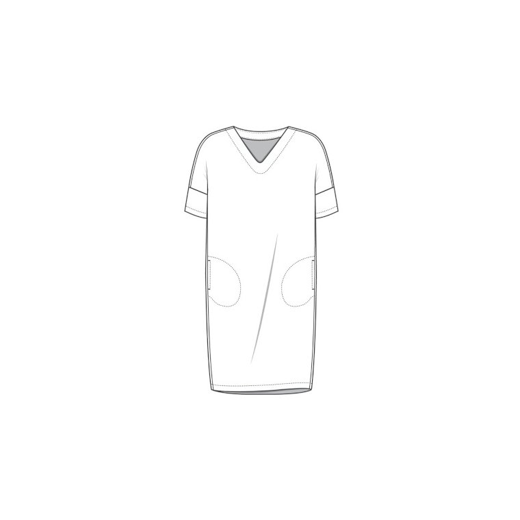 OWN By Basics - 11006 dress w v-neck - navy