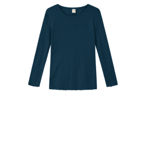 By Basics - 4002 Shirt R-Neck L/S - petrol blue