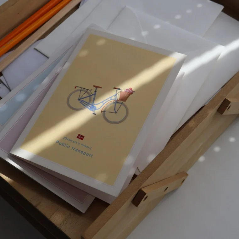 All By Voss - Foldet kort, Danish - Bicycle