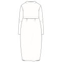By Basics - 7045 dress long pleats & high neck - raw white/asphalt