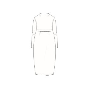 By Basics - 7045 dress long pleats & high neck - earth melange
