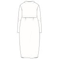 By Basics - 7045 dress long pleats & high neck - asphalt
