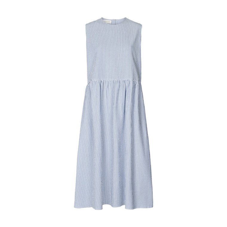 Studio Feder - NOELLE DRESS - SEERSUCKER - FJORD