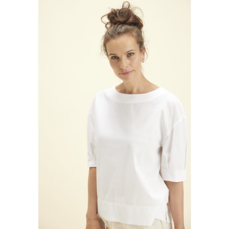 OWN By Basics - 13036 blouse w. sleeve details � s - White